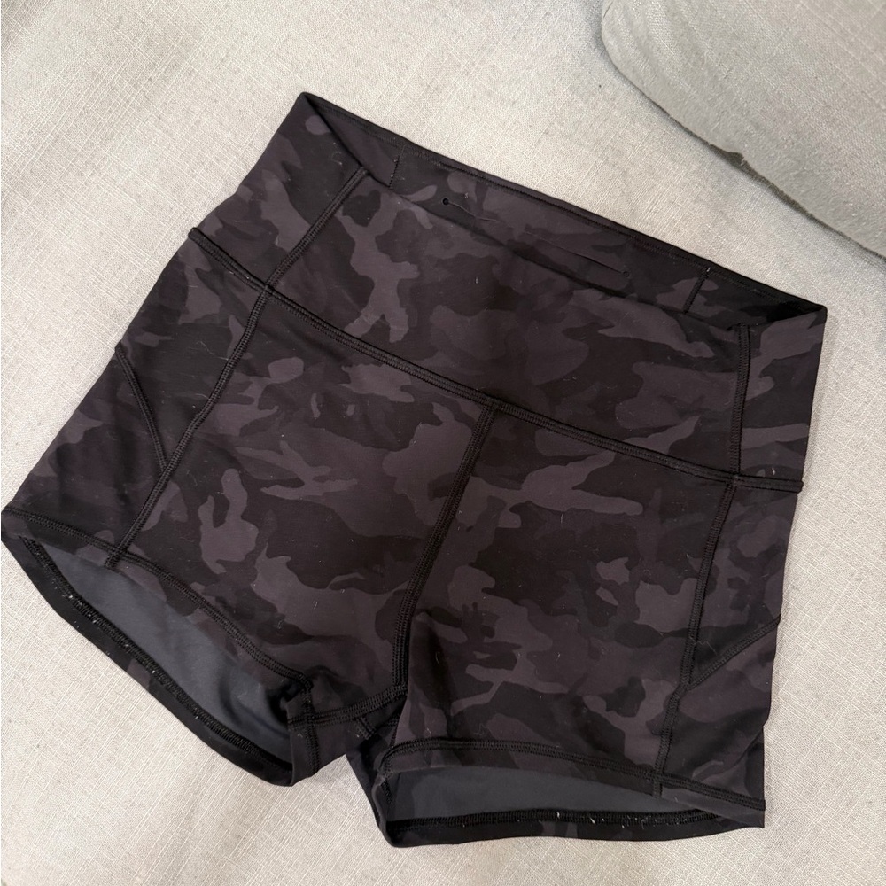 Lulu Lemon Black Camouflage Women's Shorts